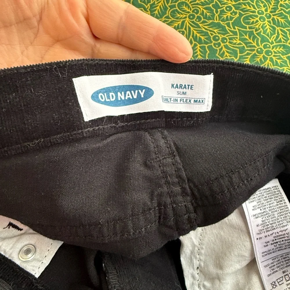 Old Navy Girls' Black Karate Slim Trousers, Size 10 Built In Flex Max
